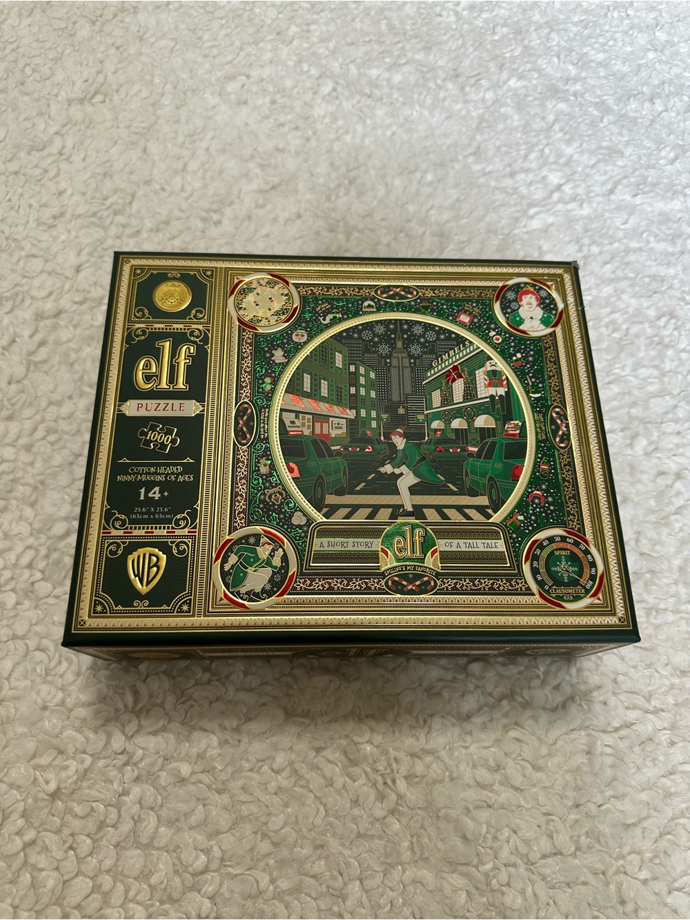 ELF Holiday Collector Puzzle Box - Green & Gold Artwork